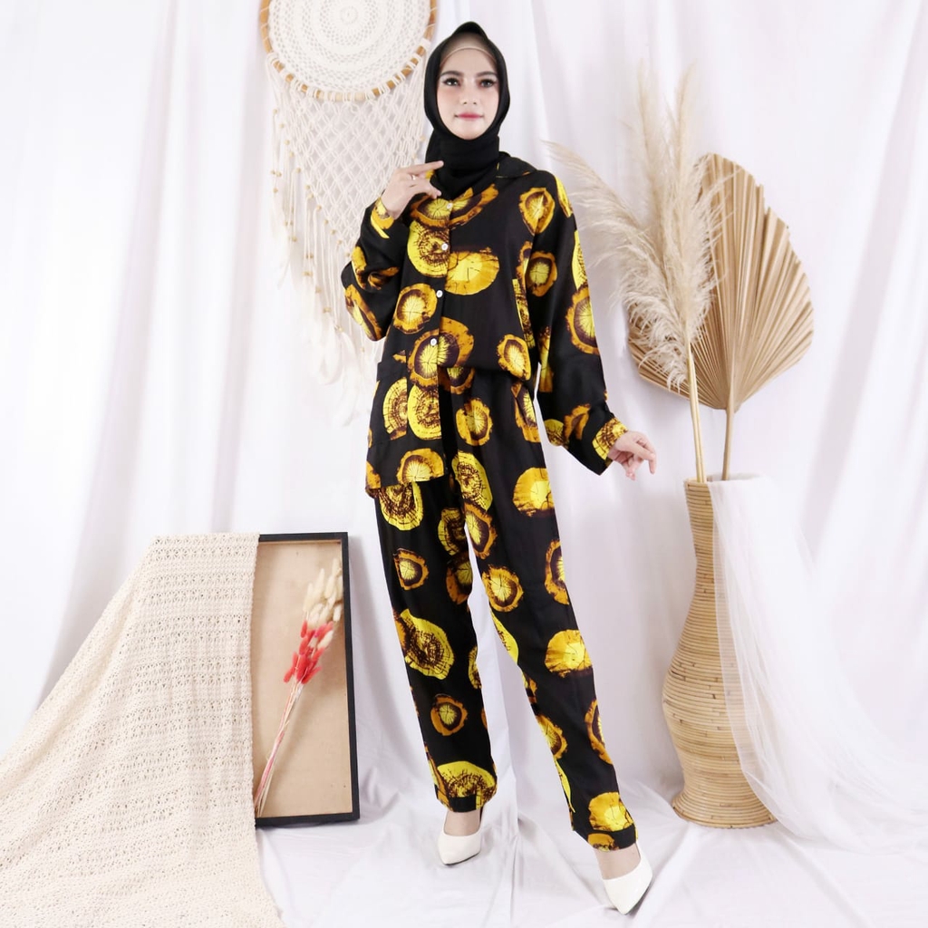 Set Piyama Tie Dye CP HP PP Marifa Bahan Rayon Size XL &amp; XXL / Motif Tie Dye