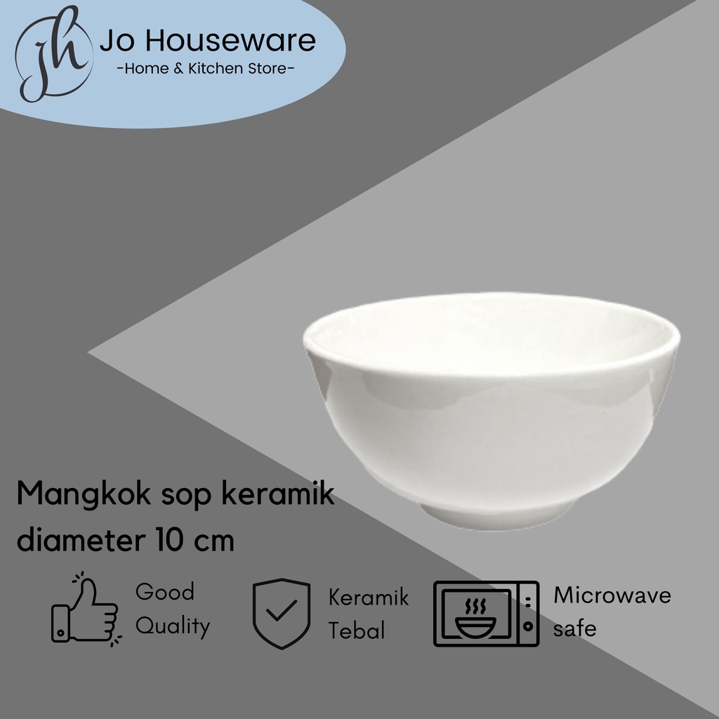 Mangkok sup kecil keramik diameter 10-11,5cm / mangkok personal putih polos hotelware unik 49