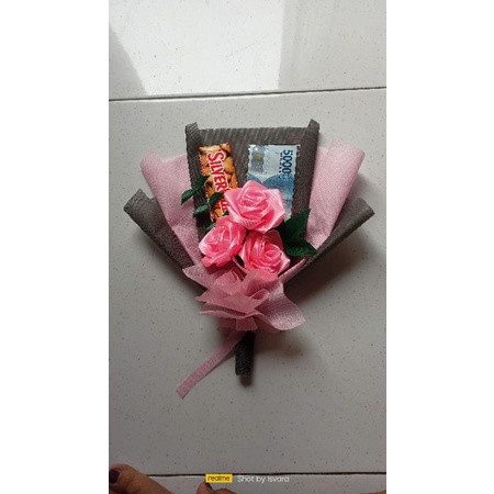 Buket bucket bouquet bunga coklat silverqueen
