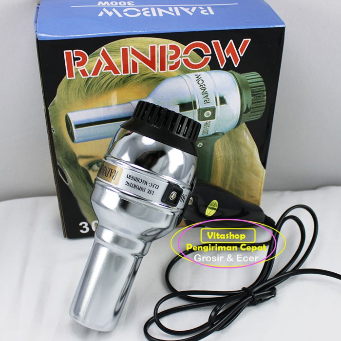 Hair Dryer  Alat Pengering Rambut RAINBOW Steanless / Hairdryer 300 Watt