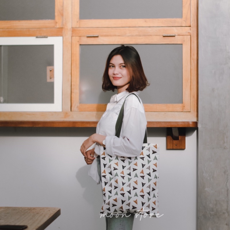 ( COD ) TOTEBAG KANVAS TOTEBAG WANITA TEBAL MOTIF NEW EDITION