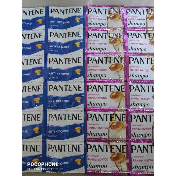 Pantene sampo Conditioner 12 sachet 10ml Rencengan Rambut Hitam Panjang Ungu Rambut Rusak shampo renceng pro V pantine hijau