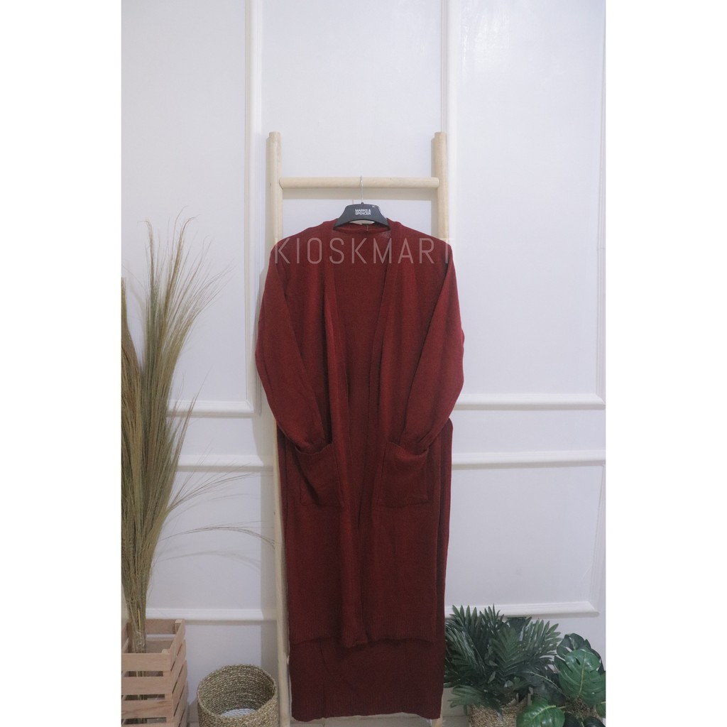 KIOSKMART - SETELAN CARDIGAN & ROK RAJUT MAROON / CARDIGAN MAROON / CARDIGAN