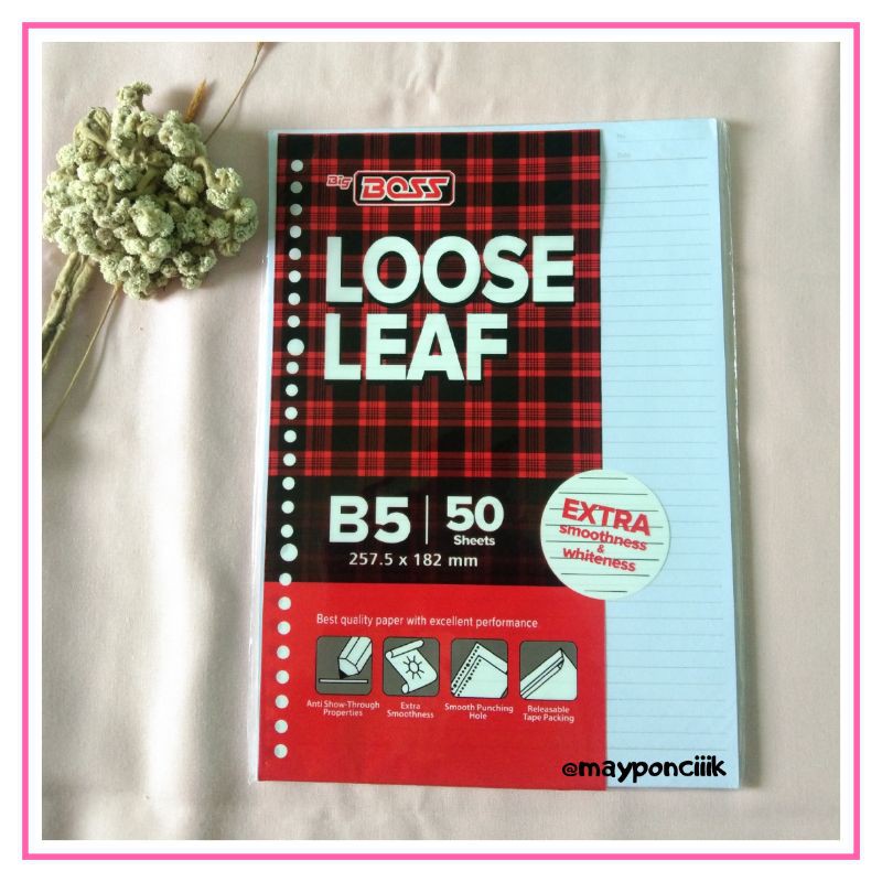 

Loose Leaf Big Boss Ukuran B5 GARIS (Isi 50 Lembar)