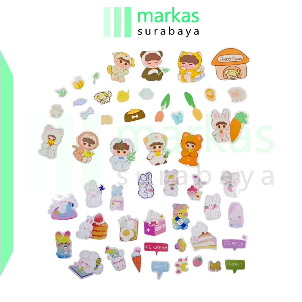 MARKAS HL0128 Stiker Notebook Motif Kartun  Sticker Journal Planner Pack