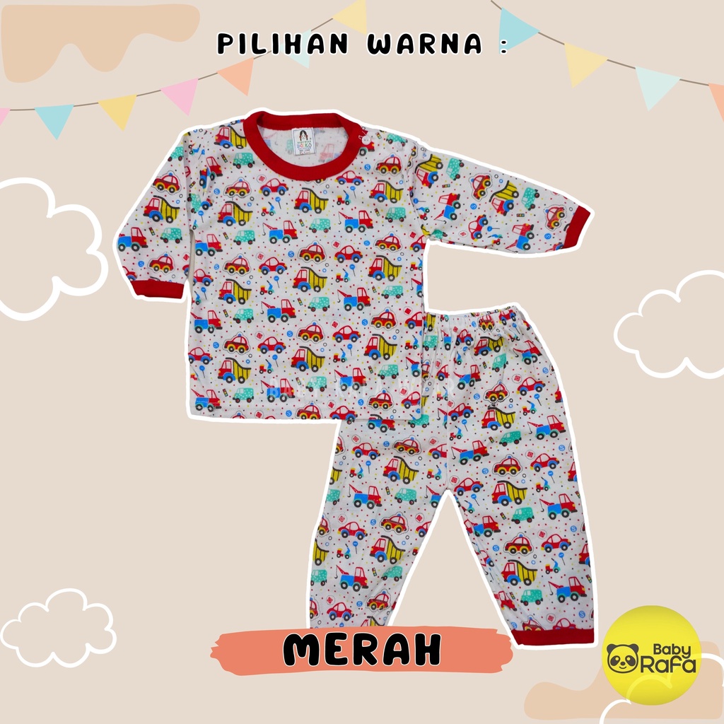 Setelan Baju Bayi Panjang 3 - 12 Bulan, Piyama Bayi Merk YEIKO - MOBIL V W