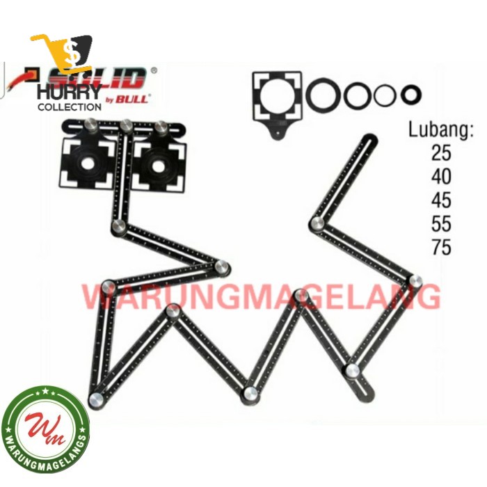 

Penggaris siku lipat Ukur 12 Sisi Angleizer with hole Sudut Angle Izer FREE ONGKIR