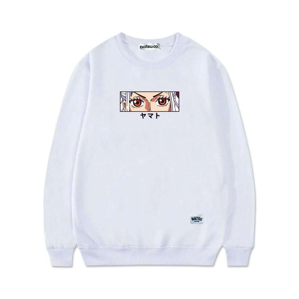 natsu.co Sweater Crewneck Pria Wanita Anime One Piece Yamato White JPN Putih