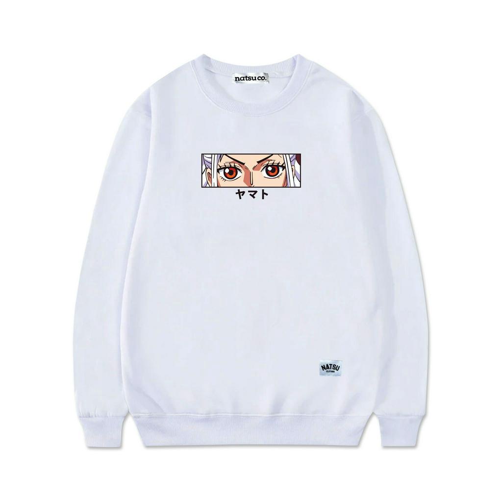 natsu.co Sweater Crewneck Pria Wanita Anime One Piece Yamato White JPN Putih