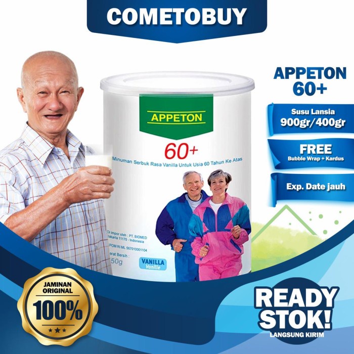 {cantikstore} APPETON 60 / Susu Lansia - Orang Tua Vanilla 900 Gram apeton 900gr Berkualitas