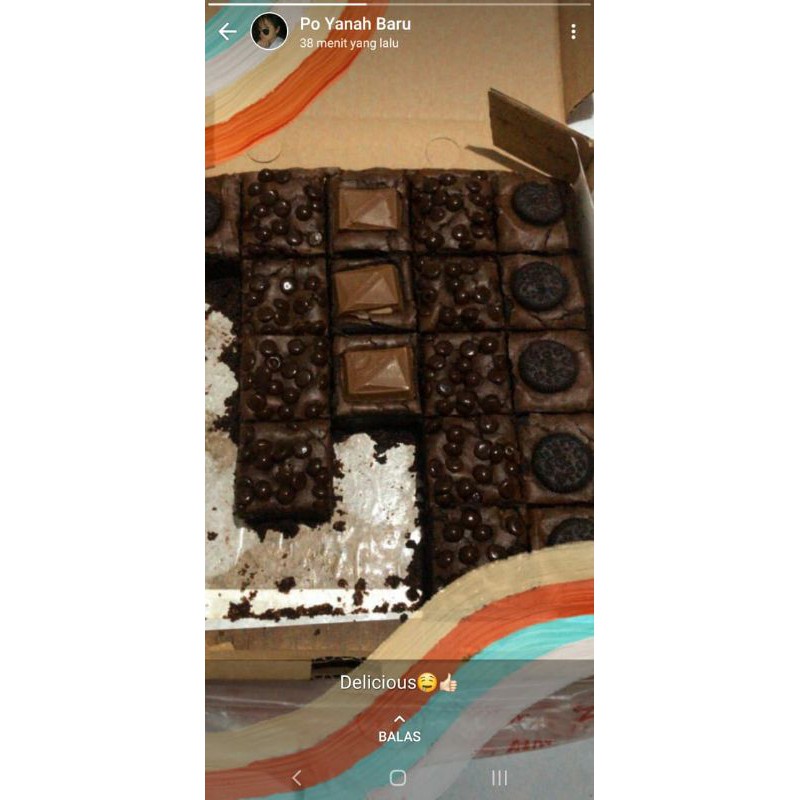 

Brownis sekat ukuran 20*20 dan 10*22