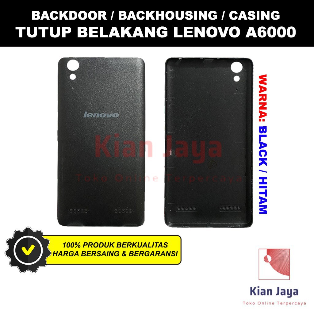 Backdoor Lenovo A6000 Back Cover Tutup Belakang Baterai Cassing Casing Backcase Original