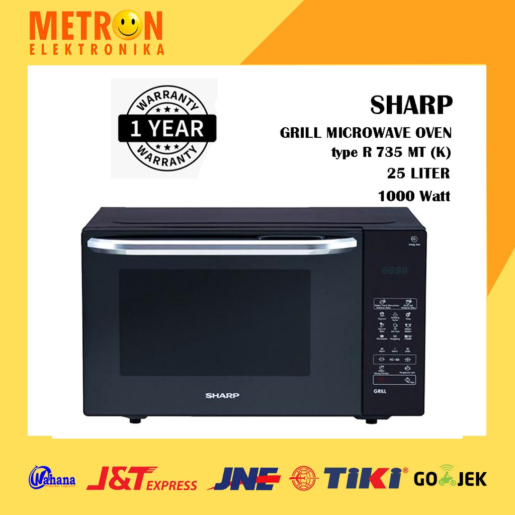 SHARP R 735 MT (K) BLACK HITAM / GRILL  MICROWAVE OVEN / R735MTK