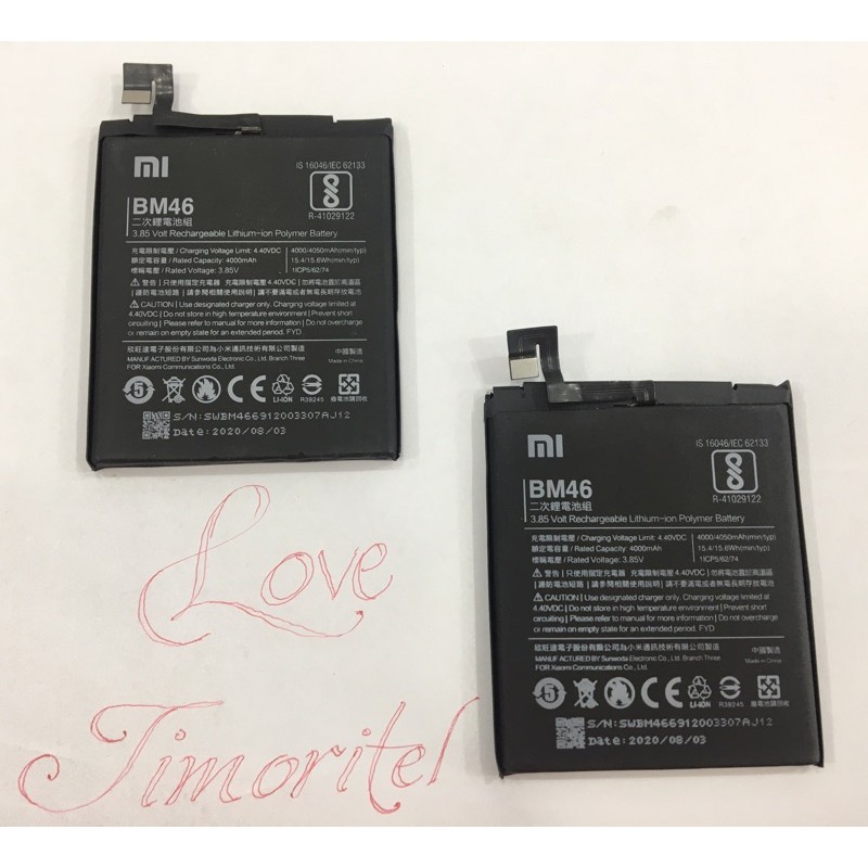 Baterai ori BM46 xiaomi Redmi Note 3/Note 3 Pro