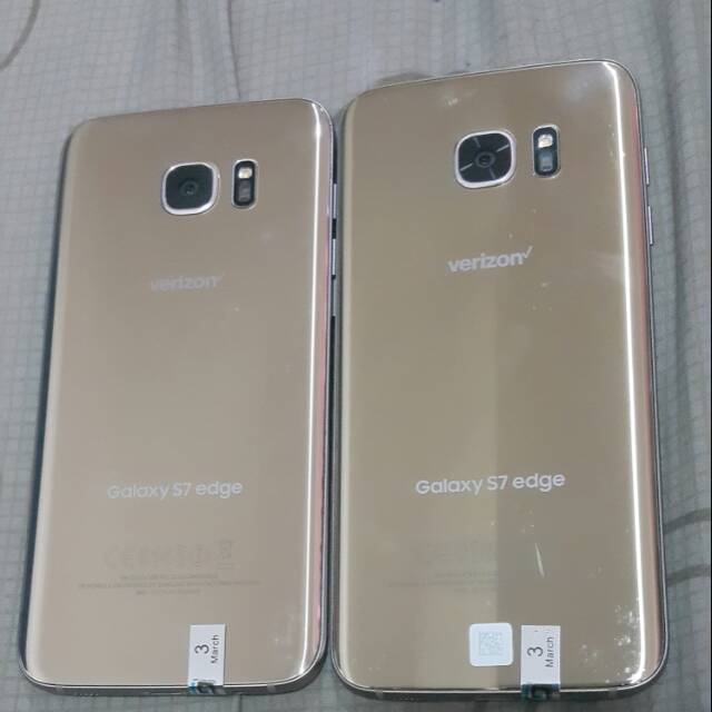 Samsung S7 Edge 32GB Gold mesin normal lengkap mulus Ori minus layar garis segel
