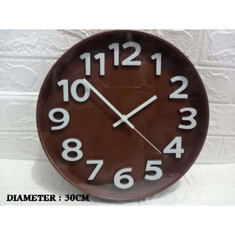 Jam Dinding Model Kayu angka timbul BC 22738 / 30 cm