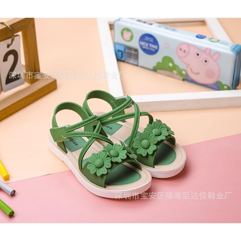 plazababyku XOX RIBBON A33-12 Sandal Anak Perempuan Bahan Karet Model Lucu 2-4 Tahun Import