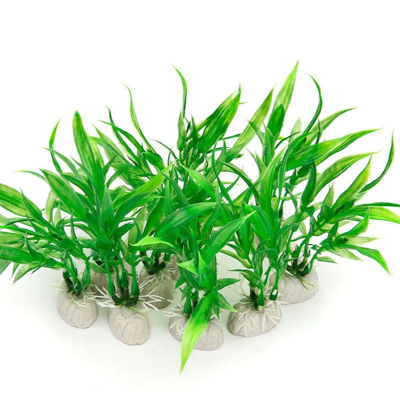 10 Pack Artificial Aquarium Plants 10cm Height Fish Tank