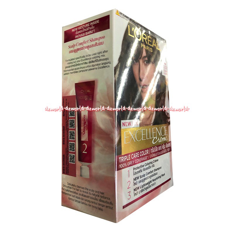 L'oreal Paris 4 Brown Excellence Creme Cat Rambut Warna Coklat Pirang Loreal