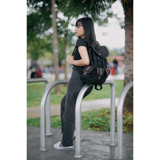 GHbag Klub New Arrival - Tas Ransel canvas IAC Backpack Up to 16 inch - Tas Ranse Tas Wanita Daypack