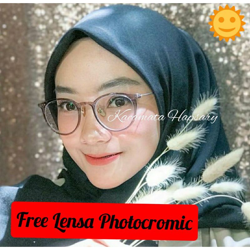 FRAME KACAMATA PHOTOCROMIC | KACAMATA MINUS | KACAMATA WANITA 7856 | ANTI RADIASI DAN ANTI UV