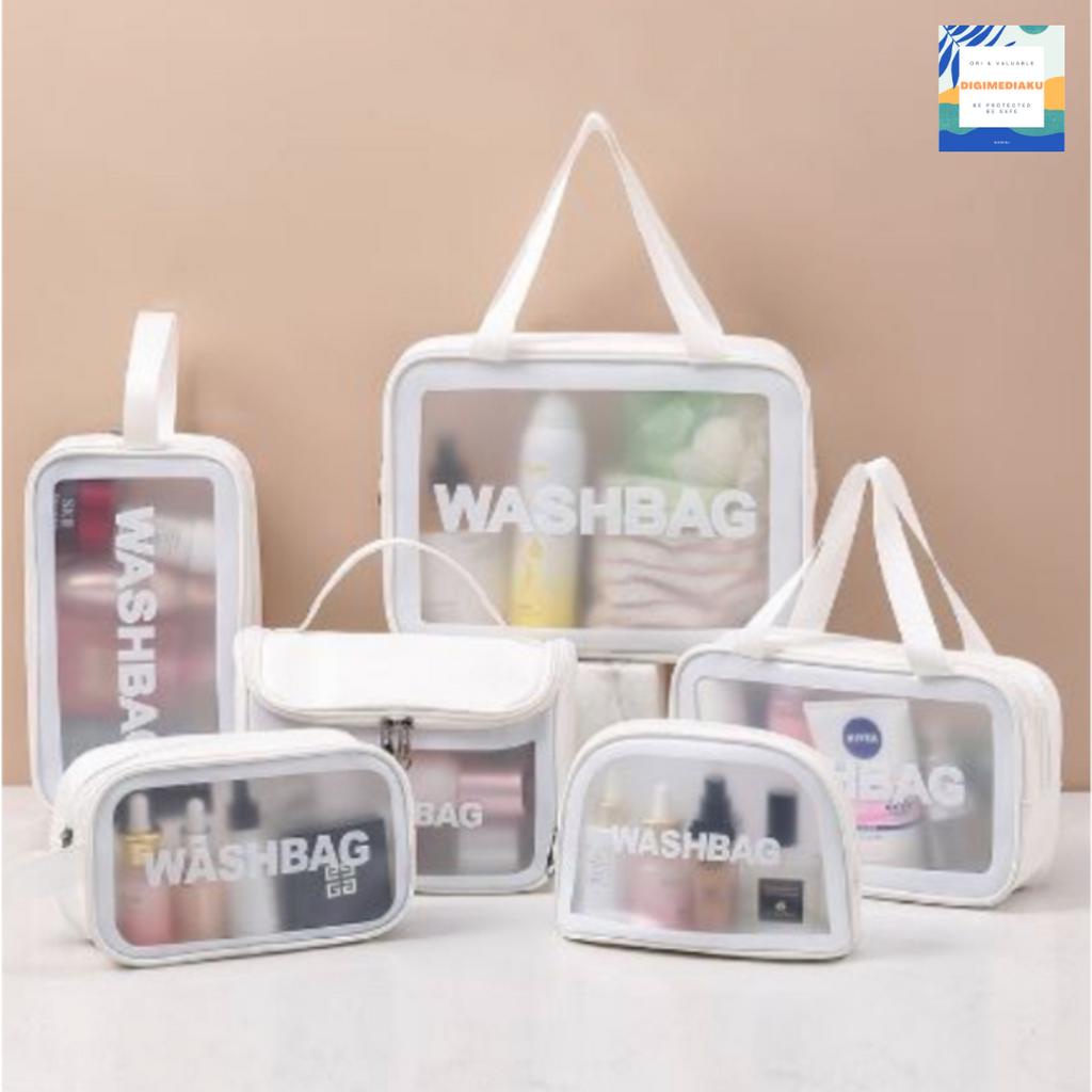 Tas Kosmetik Tas WASHBAG Travel Pouch Make Up Organizer Transparan Waterproof Portable WASHBAG Murah Bagus