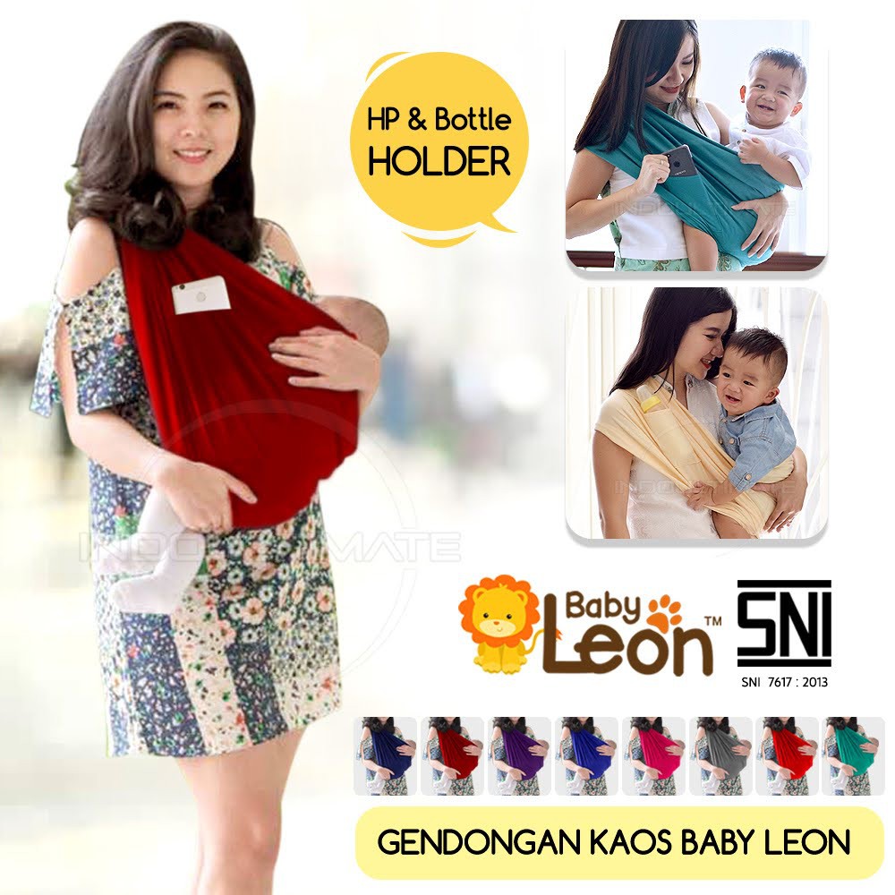 Baby Leon Gendongan Bayi Kaos Geos Baby Leon instan Praktis Simple Gak Ribet BY-44 GB