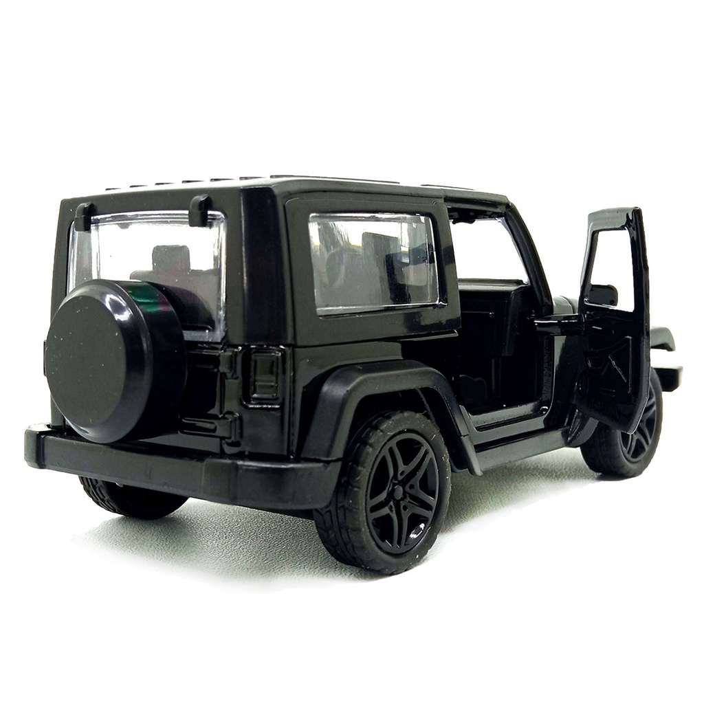 Toy Addict Jeep Wran9ler Hard Top Offroad Hitam Diecast Mainan Mobil