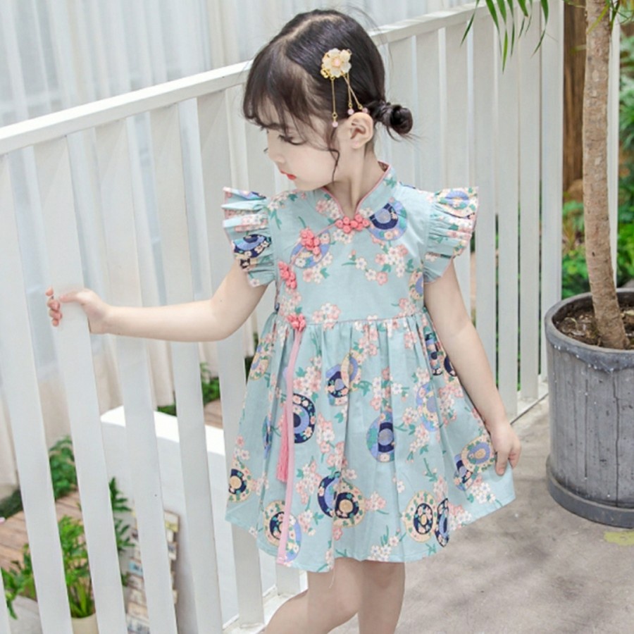 chinese style cheongsam girl dress Traditional imlek qipao anak flower