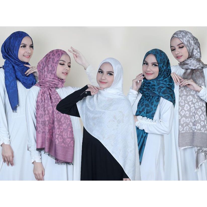 MOBASA OFFICIAL Pashmina Silk Premium Jilbab Pashmina Silk Kerudung Pashmina silk Import Leopard