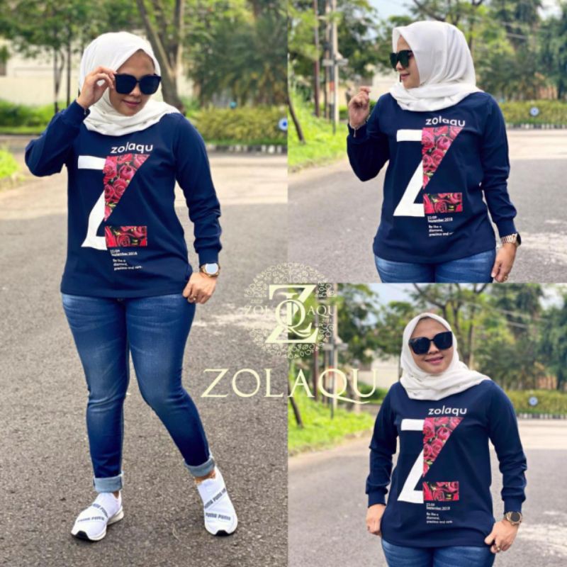 READY STOCK Kaos ZOLAQU ORI Navy Tanpa Ban Terlaris