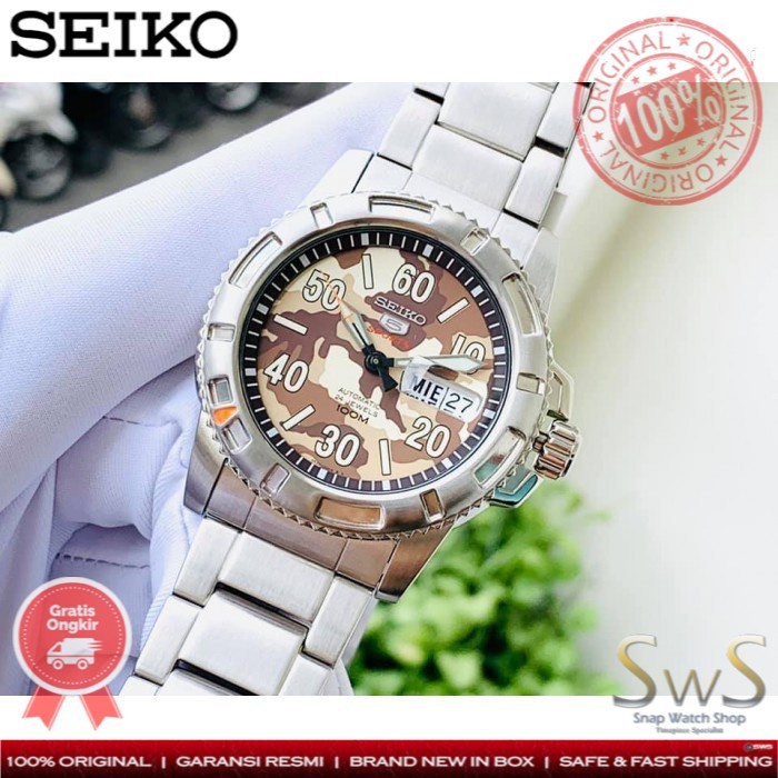 Seiko 5 Sports Automatic Military SRP221K1 Original Jam Tangan Pria