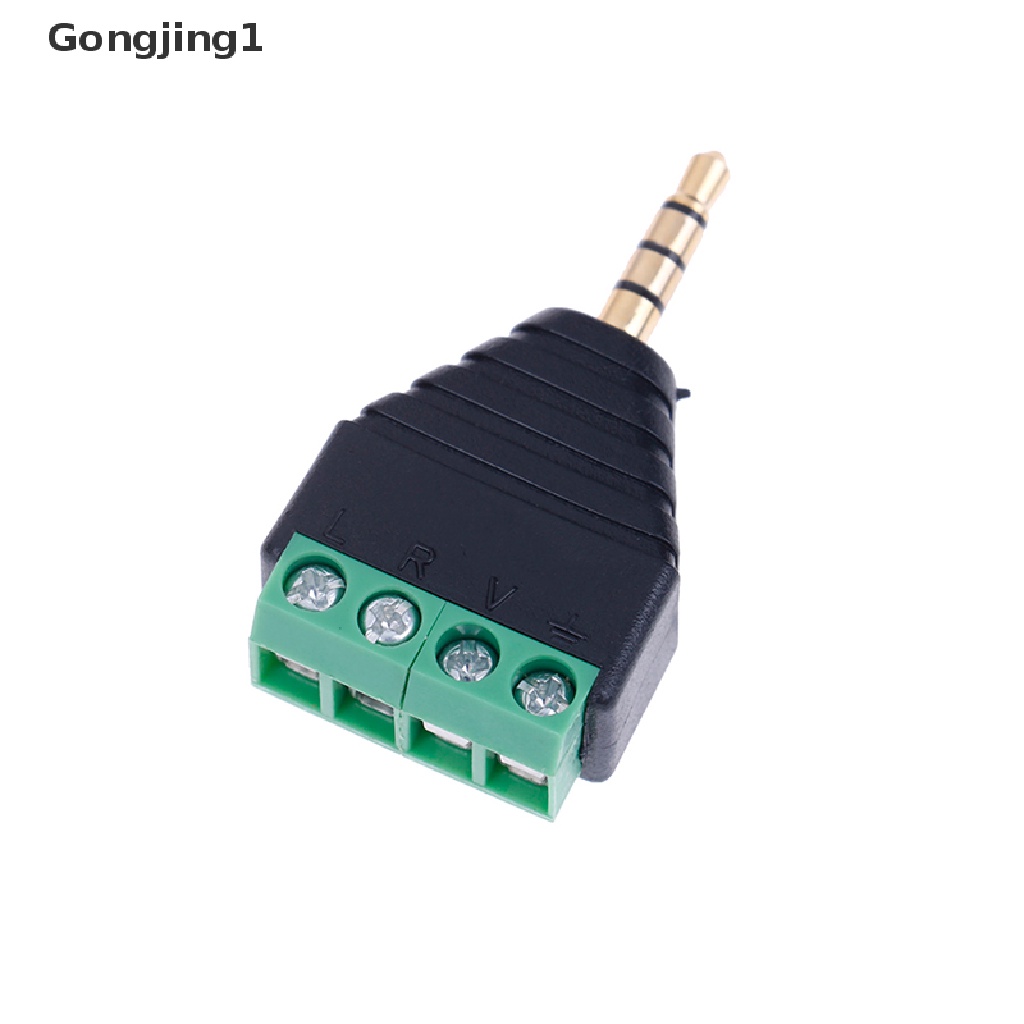 Gongjing1 Konektor Kabel Jack Audio Stereo Av 4-pole 3.5mm Male 4-pin