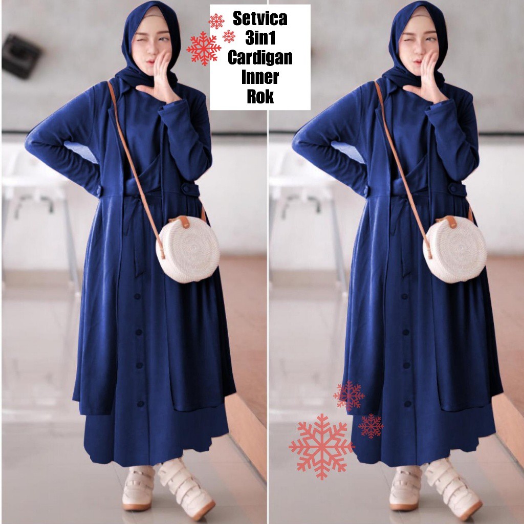 XC - Stelan Wanita 3IN1 SETVICA / Stelan Trendy Wanita / Stelan Muslim Wanita Model Casual Bingits