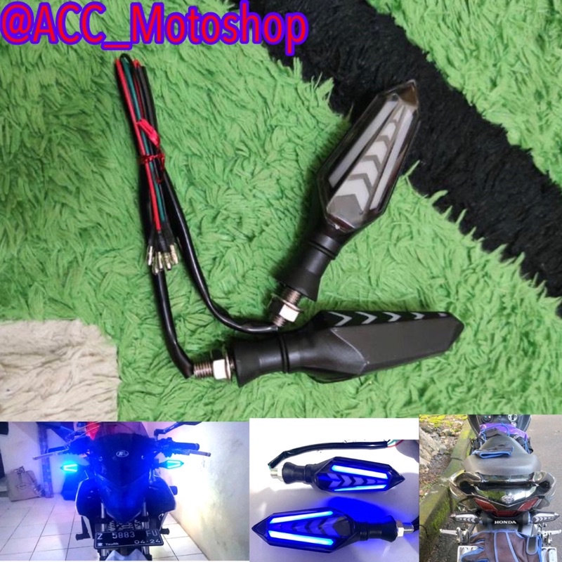 COD SEN MOTOR LED RUNNING 2 SISI UNIVERSAL VIXION,CB150,MEGAPRO,VERSA,MXKING,R15,R25,NINJA DLL