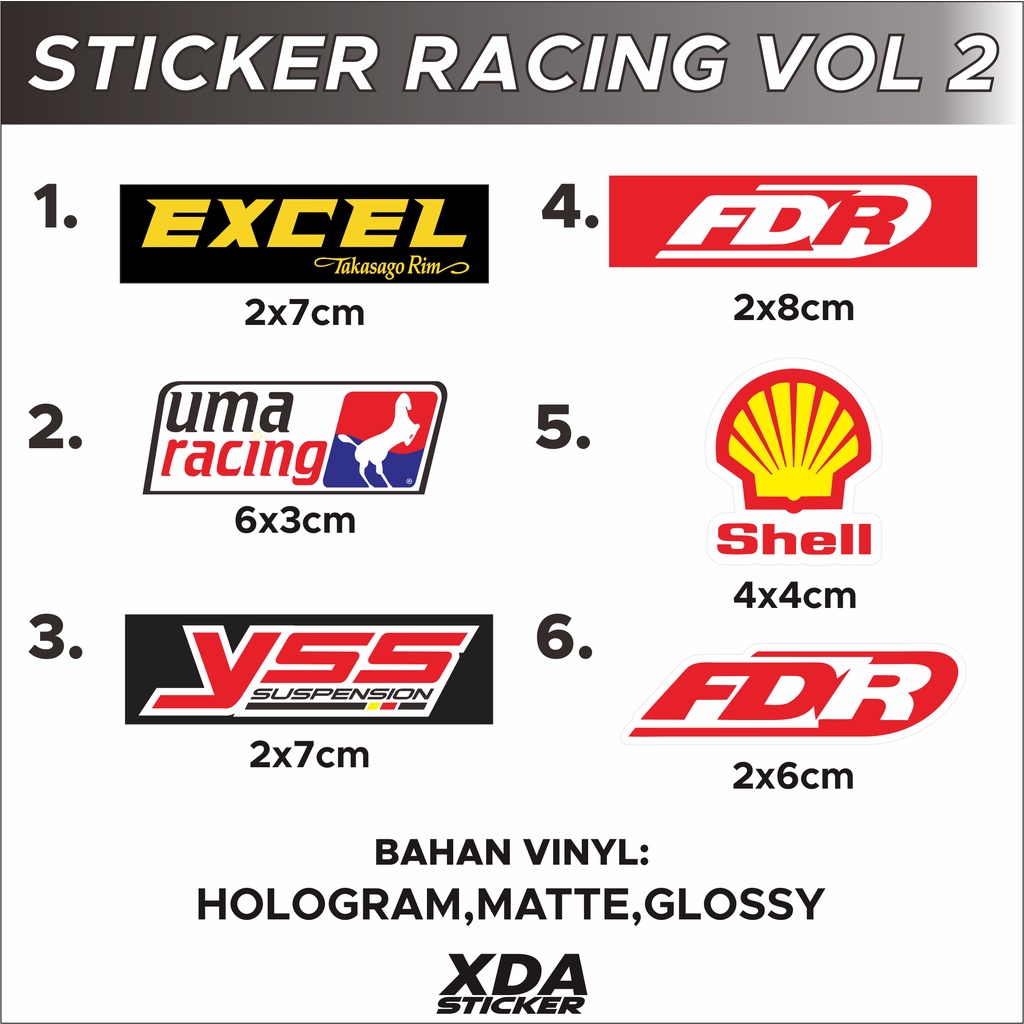 

STIKER/STICKER PRINTING SPONSOR RACING VOL 2