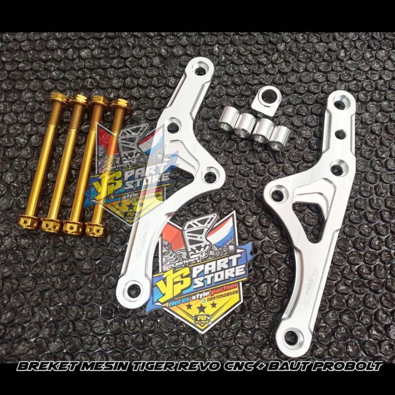 breket pangkon mesin tiger revo CNC dan baut probolt