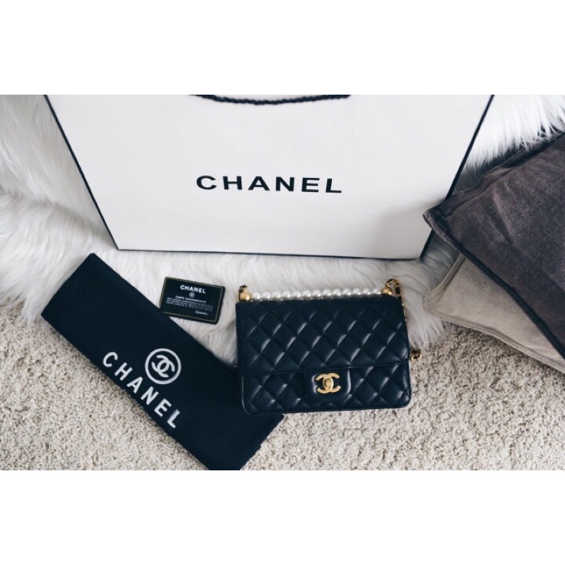 Chanel Flap Bag with Pearl SS19