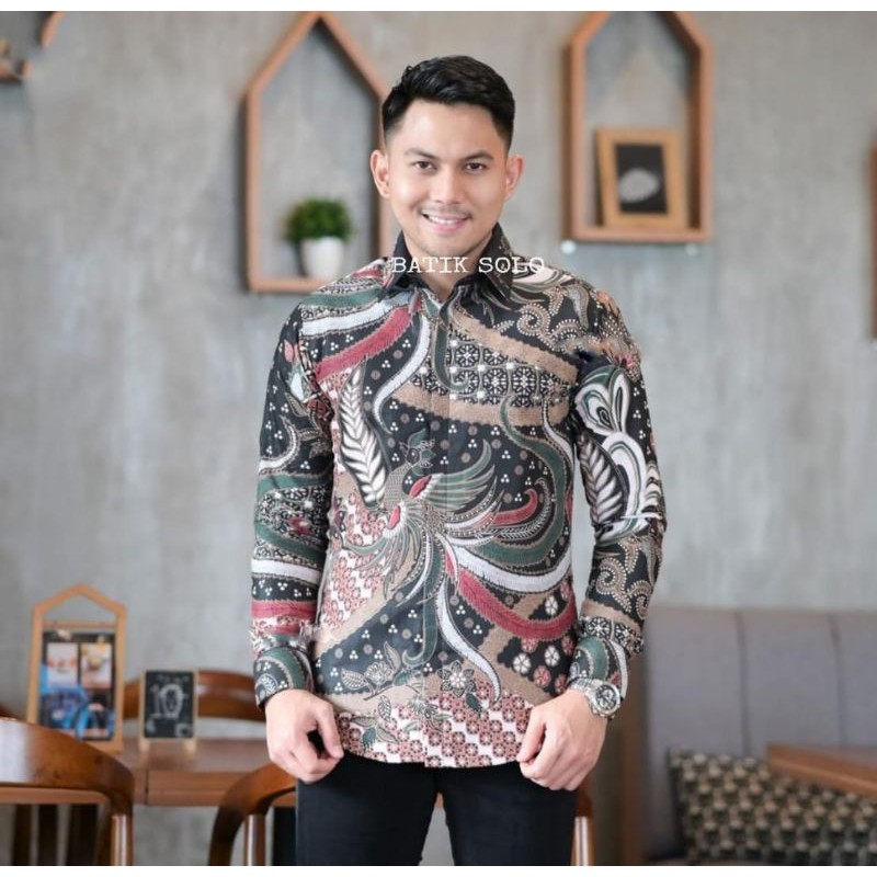 Kemeja Batik PREMIUM Lengan Panjang Batik Pria Exclusive Bahan Katun Premium E025