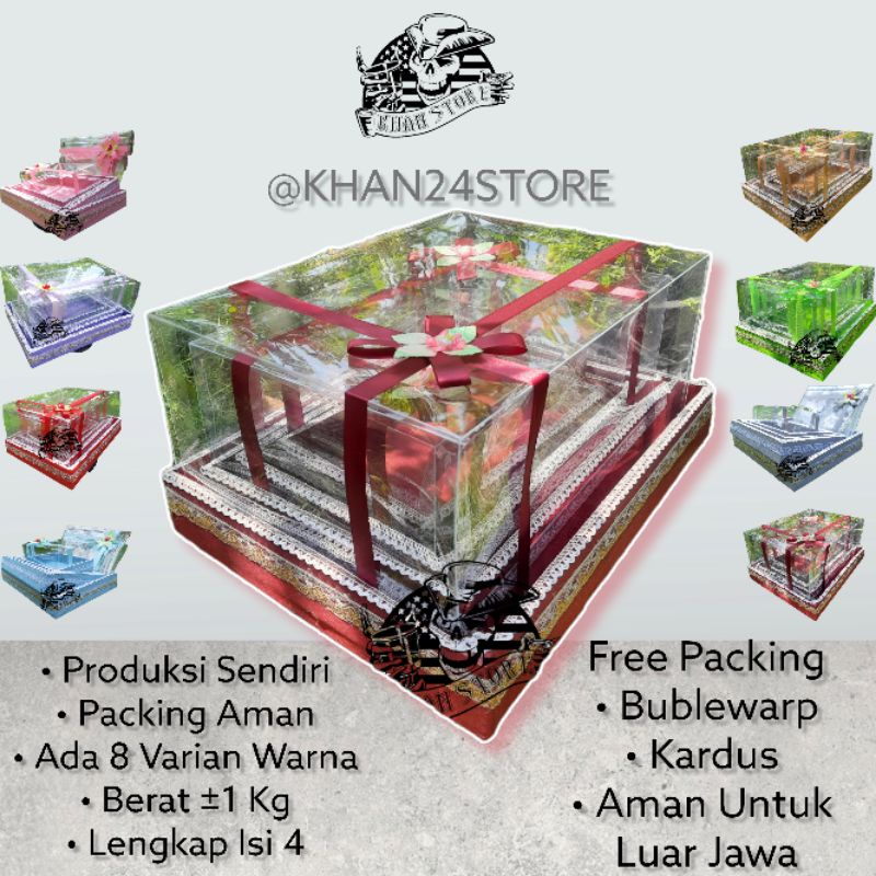 

Box Seserahan Nikah Isi 4 Kotak Hantaran Pernikahan Dengan Tutup Mika
