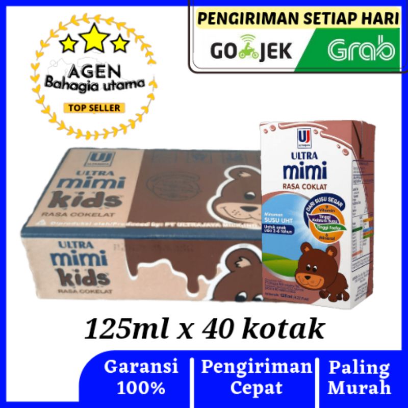 

Susu ultra mimi UHT coklat 125ml (40pcs), GOSEND/GRAB/SHOPEE