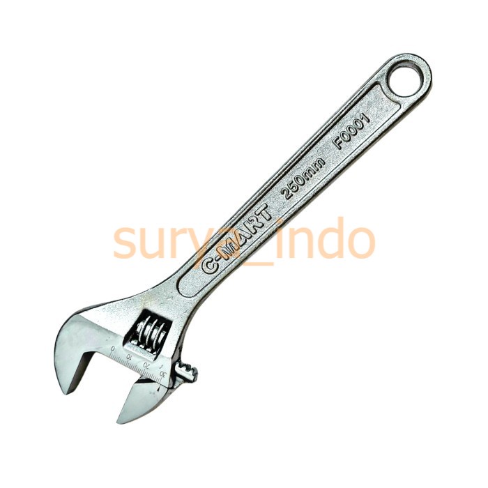 KUNCI INGGRIS 10&quot; C-MART F0001-10 ADJUSTABLE WRENCH CHROME