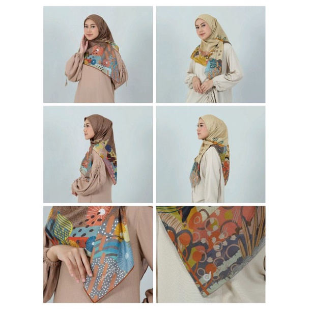 HIJAB DEENAY ALTHEA COCOA BROWN ANTIQUE GOLD