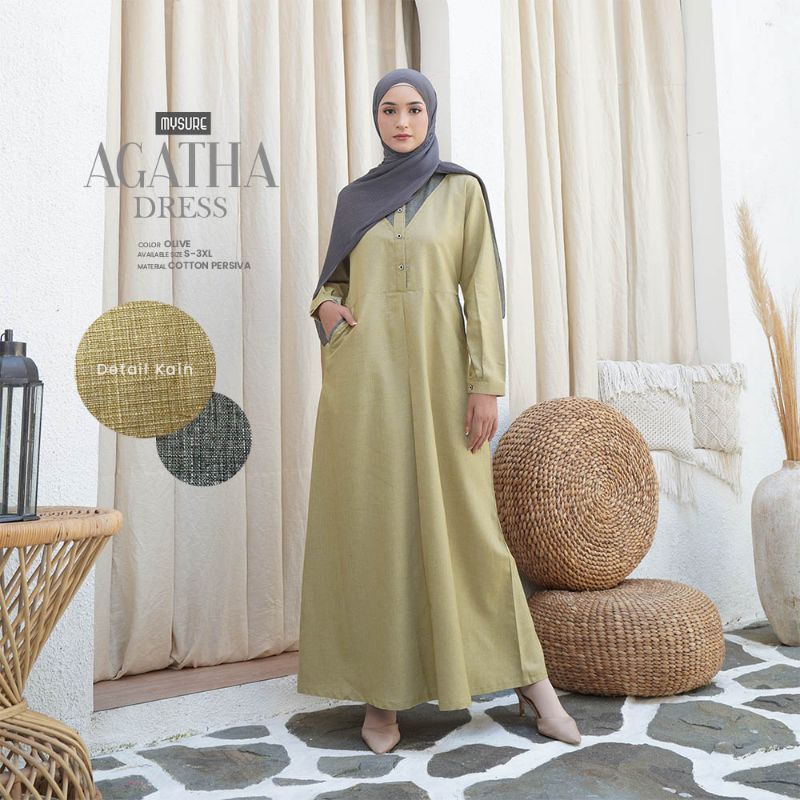 AGATHA DRESS / Dress Mysure / Dress Remaja Dewasa  / Gamis Murah