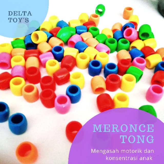 Mainan Anak Edukasi Meronce Tong Tabung 100 gr Kado ultah mainan anak perempuan laki laki Bayi
