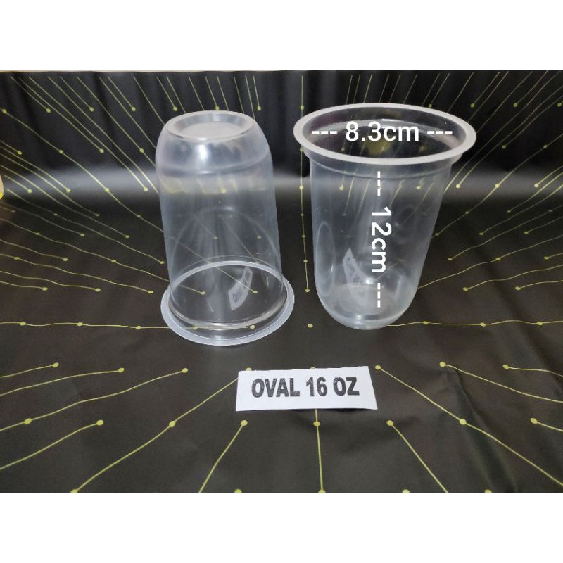 Gelas Plastik Oval 16 oz / Gelas Oval 16 oz