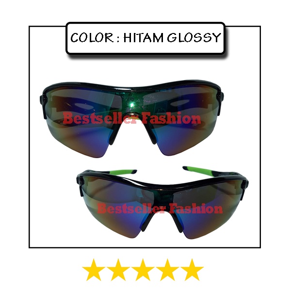 Kacamata Hitam Sporty Model Wraparounds Lensa Mirror Kacamata Olahraga Outdoor Semi Rimless Untuk Pria dan Wanita Unisex