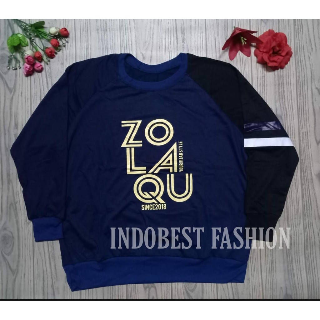 TERMURAH BIG SIZE ZLQ LENGAN PANJANG FASHION WANITA / SUPER JUMBO SWEATER BLOUSE