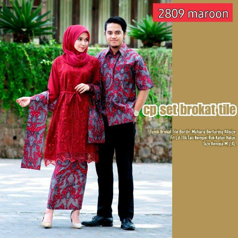 BAJU COUPLE BROKAT SELENDANG MODERN