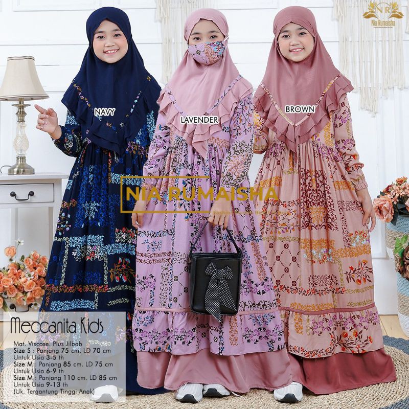 MECCANITA KIDS GAMIS syari motif anak original produk by ori naura nia rumaisha